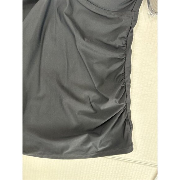 Spanx Women's 6 Convertible Loop Cutout Tankini Swim Top Black New - Picture 7 of 16